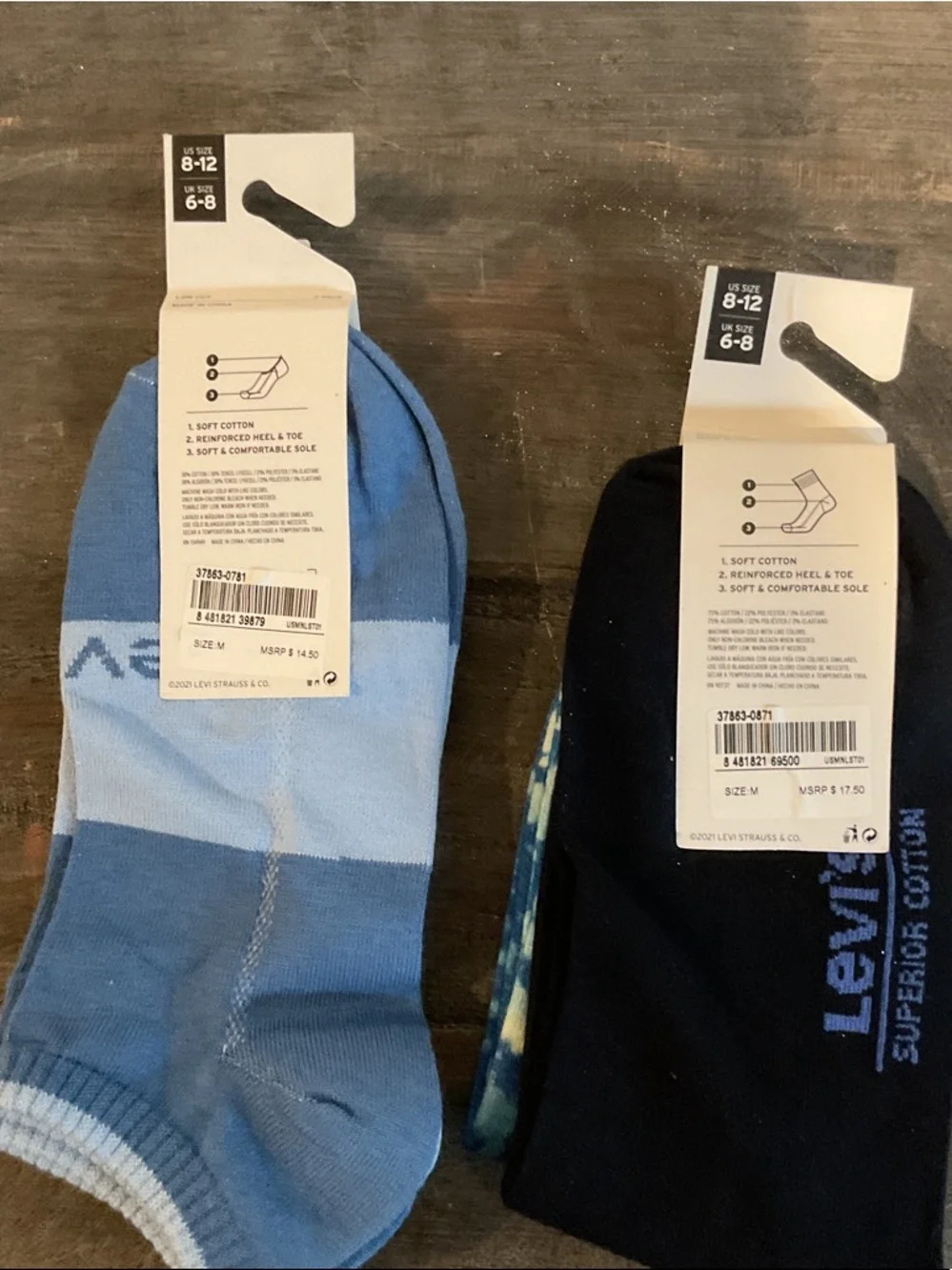 Levi's Men's Light Blue & Tie-Dye Blue Sock Pack